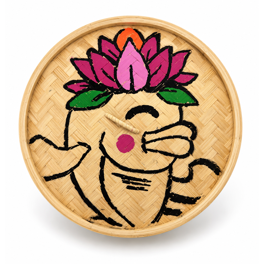 Hand-Painted Bamboo Steamer Lid - TIBET EDITION